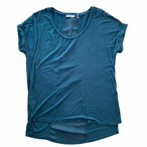 DEX DARK TEAL TOP WITH SHEER PANEL ON BACK. SIZE SMALL